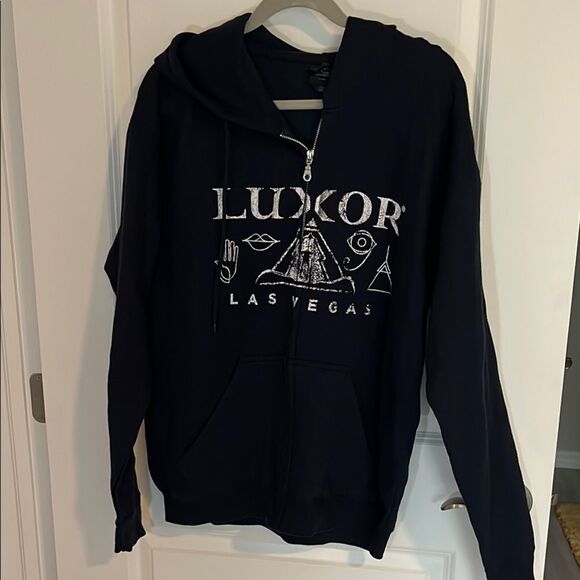 Luxor Las Vegas Navy Full Zipper Hoodie Unisex - Picture 1 of 10
